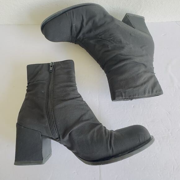 PRADA Nylon Ankle Boots Black Block Heel Womens Size 39/US 9.5 – Made in Italy - Picture 4 of 14